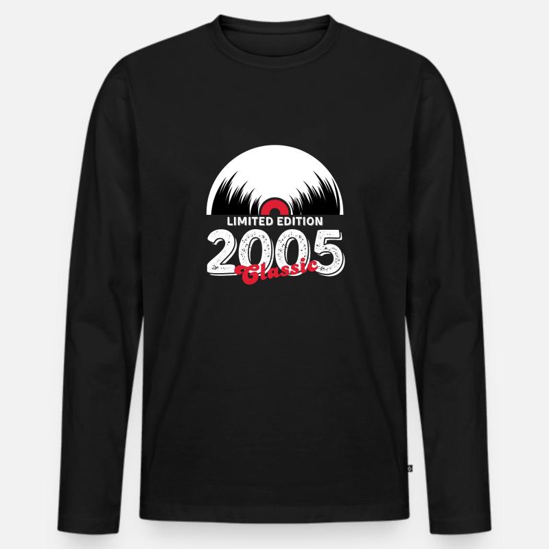 Limitierte Auflage 2005 Classic Vinyl - Männer Premium Bio Langarmshirt - Schwarz