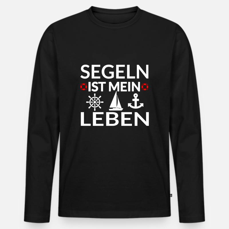 Segeln - Männer Premium Bio Langarmshirt - Schwarz