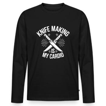 Creativity and strength in the art of blacksmithing - Men's Premium Organic Long Sleeve Shirt - black - Front - Nico (187cm)