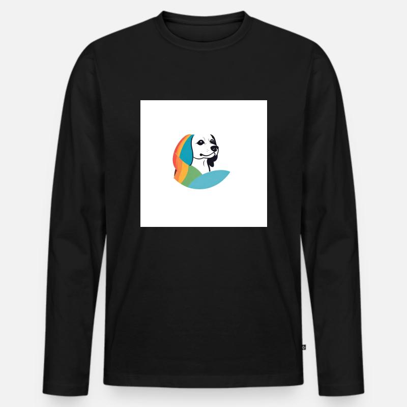Bunter Hund - Männer Premium Bio Langarmshirt - Schwarz