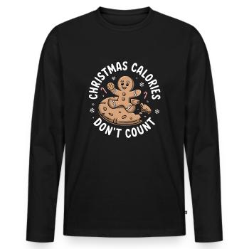 T-shirt Sweet Excuse de pain d’épice - Biscuits de Noël - T-shirt manches longues Premium bio Homme - noir - Devant - Nico (187cm)