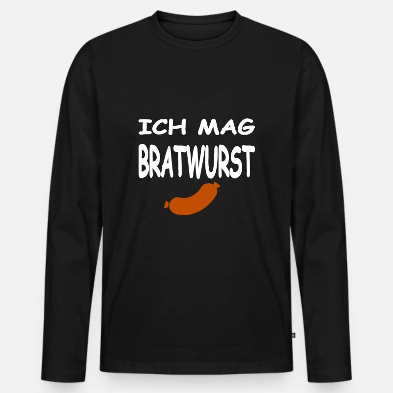 Bratwurst - Männer Premium Bio Langarmshirt - Schwarz