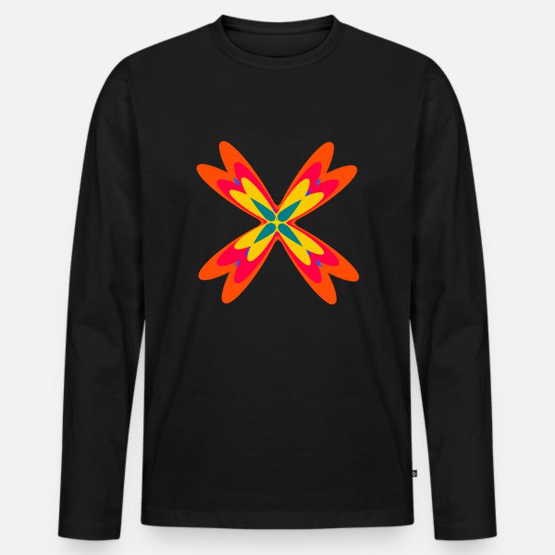 Abstract from three different patterns - Men's Premium Organic Long Sleeve Shirt - black