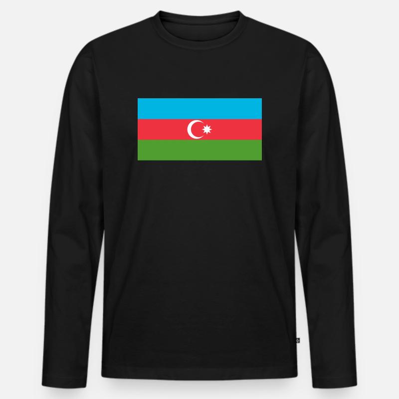 Aserbaidschan - Männer Premium Bio Langarmshirt - Schwarz