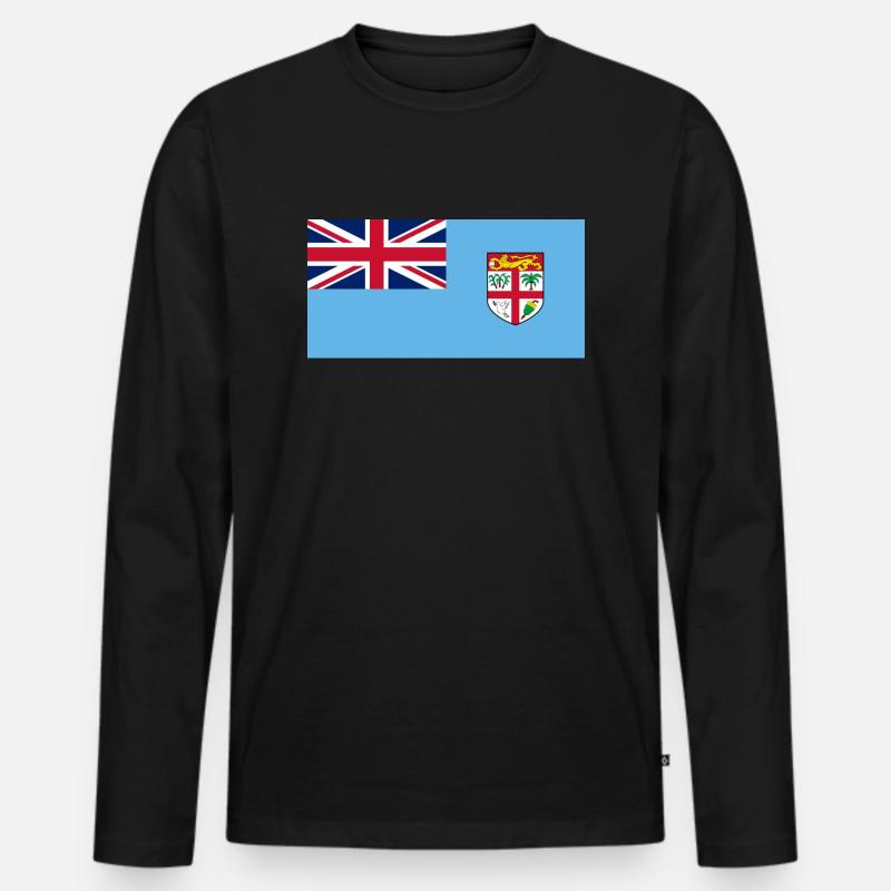 Fidschi - Männer Premium Bio Langarmshirt - Schwarz