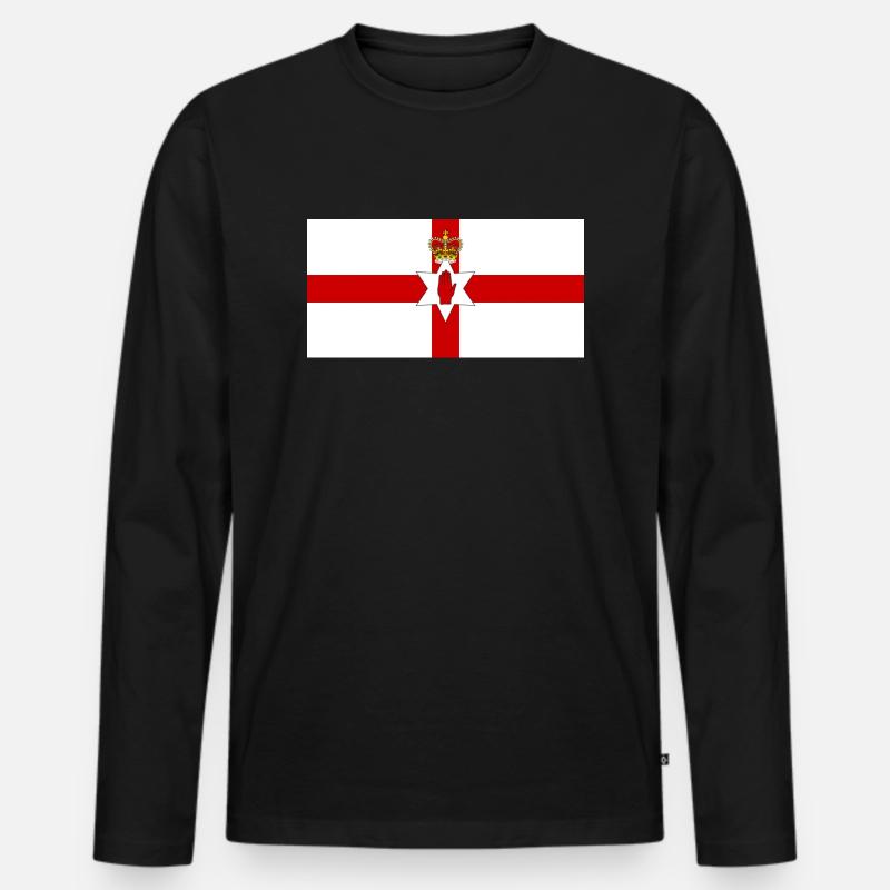 Nordirland - Männer Premium Bio Langarmshirt - Schwarz
