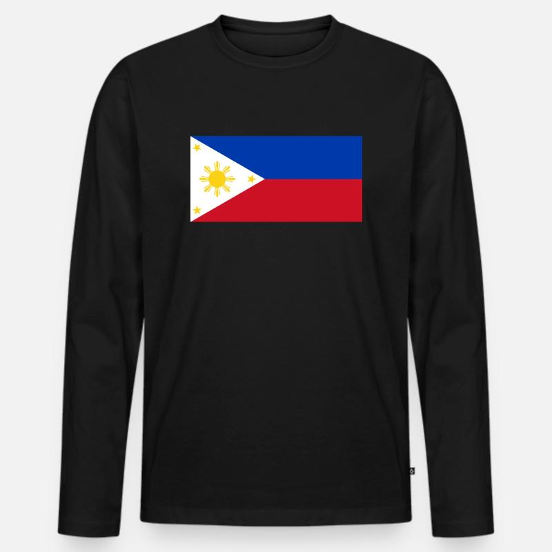 Philippinen - Männer Premium Bio Langarmshirt - Schwarz