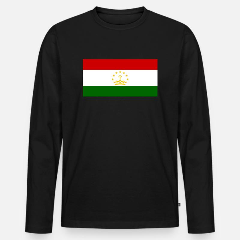 Tadschikistan - Männer Premium Bio Langarmshirt - Schwarz