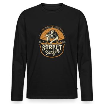 Street Surfer - Men's Premium Organic Long Sleeve Shirt - black - Front - Nico (187cm)