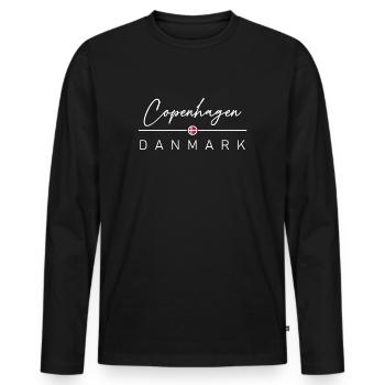 Danemark - Copenhague - Copenhague - Danemark - T-shirt manches longues Premium bio Homme - noir - Devant - Nico (187cm)