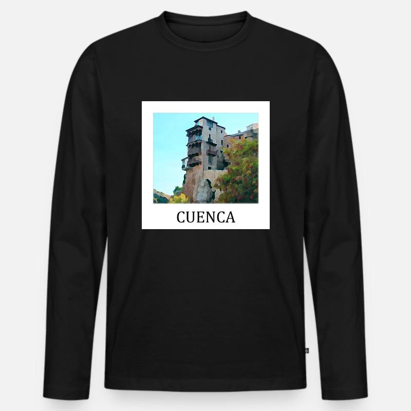 Becken - Männer Premium Bio Langarmshirt - Schwarz