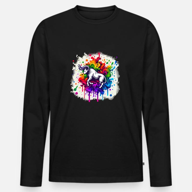Zodiac: Stier - Männer Premium Bio Langarmshirt - Schwarz