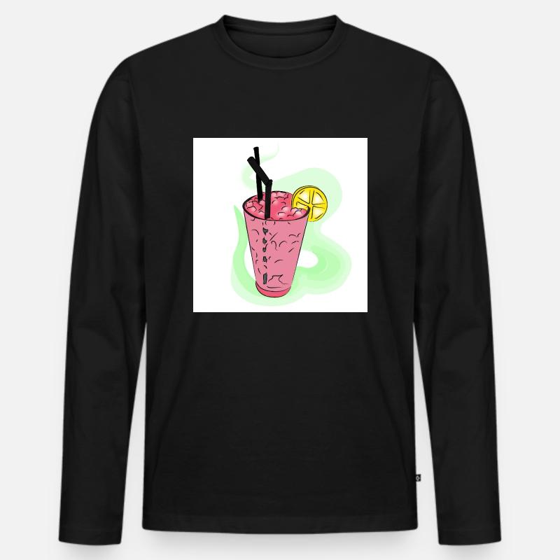Sommerliche Erfrischung - Männer Premium Bio Langarmshirt - Schwarz