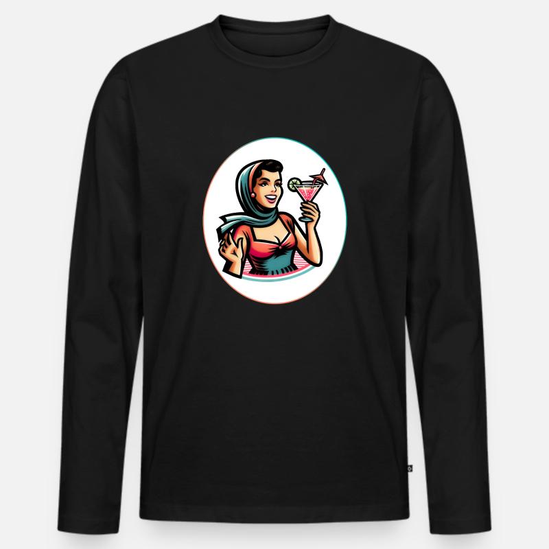 Anni Sessanta Donna - Maglia a manica lunga ecologica premium da uomo - nero