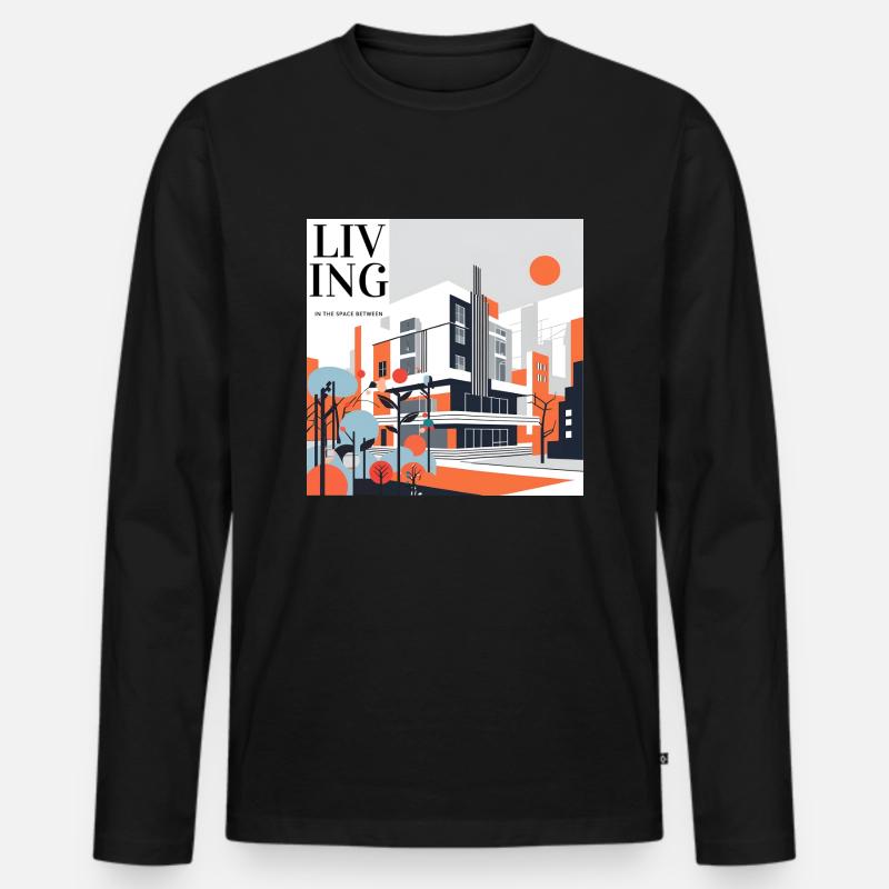 Living Between - Männer Premium Bio Langarmshirt - Schwarz