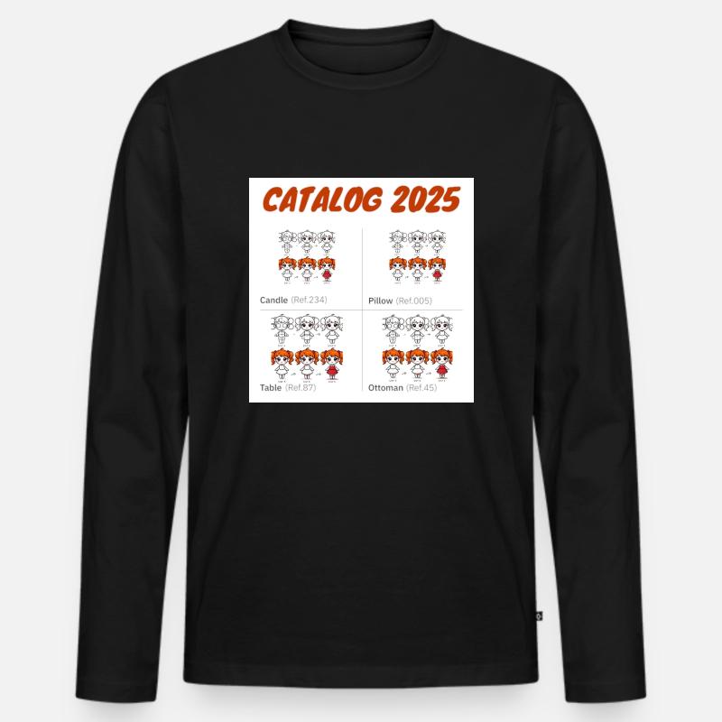 Mädchen 1 - Männer Premium Bio Langarmshirt - Schwarz