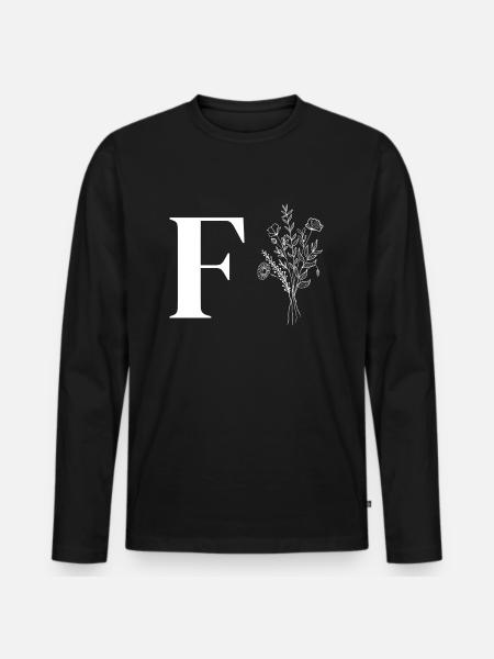 Minimalist flowers - Men's Premium Organic Long Sleeve Shirt - black