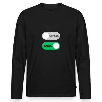 SNUS on off - Männer Premium Bio Langarmshirt - Schwarz - Vorne - Nico (187cm)
