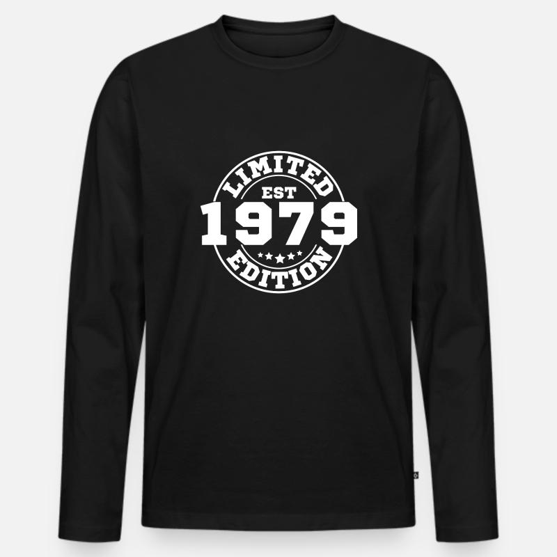 1979 Limitierte Auflage - Männer Premium Bio Langarmshirt - Schwarz