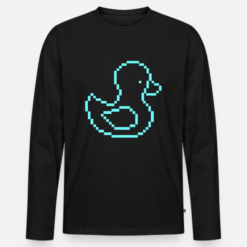 pixel ente 1 - Männer Premium Bio Langarmshirt - Schwarz