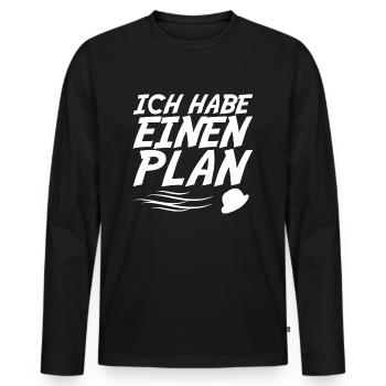 ich habe einen Plan DDR Nostalgie Geschenk - Männer Premium Bio Langarmshirt - Schwarz - Vorne - Nico (187cm)