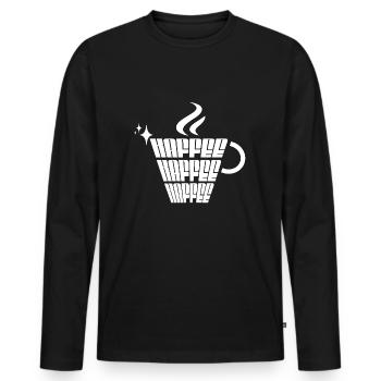 Coffee Coffee Coffee - Men's Premium Organic Long Sleeve Shirt - black - Front - Nico (187cm)