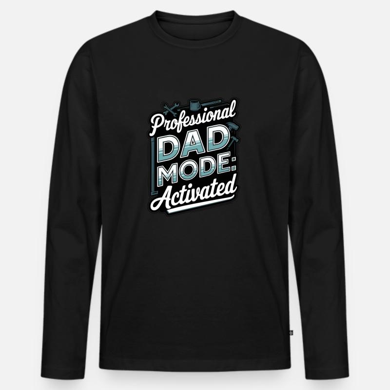 Professional Dad Mode: Activated - Männer Premium Bio Langarmshirt - Schwarz