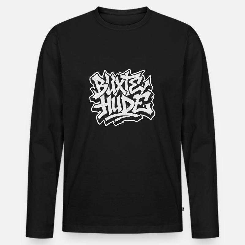 Buxtehude graffiti - Männer Premium Bio Langarmshirt - Schwarz