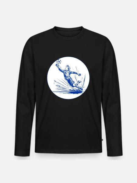 Goalkeeper (blue and white) - Men's Premium Organic Long Sleeve Shirt - black