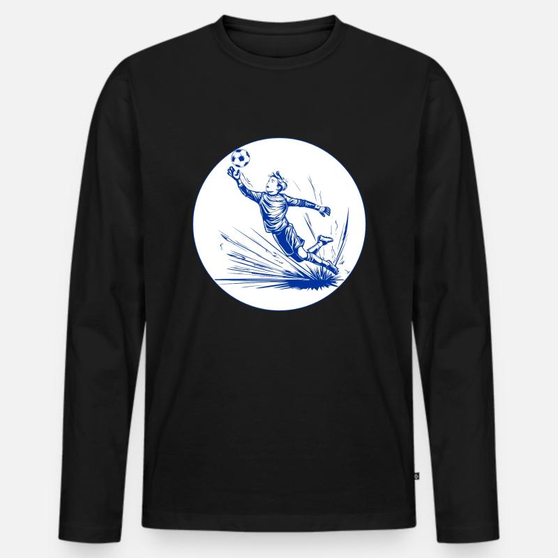 Goalkeeper (blue and white) - Men's Premium Organic Long Sleeve Shirt - black