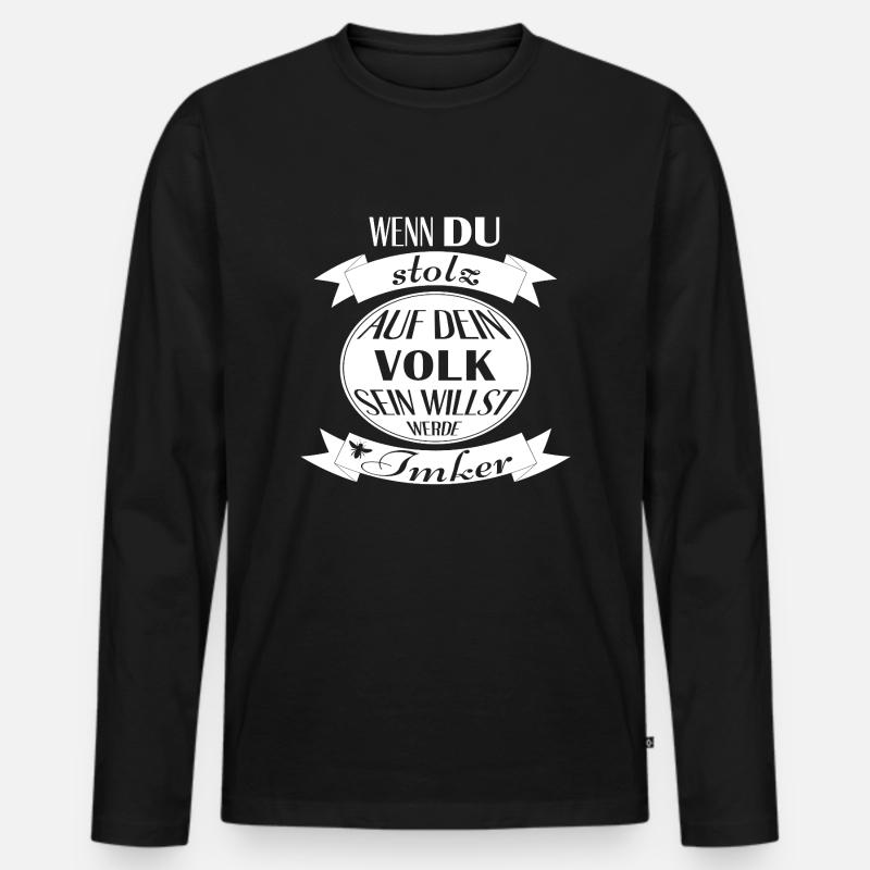 Stolzer Imker (weiß) - Männer Premium Bio Langarmshirt - Schwarz