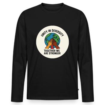 UNITÉ DANS LA DIVERSITÉ - T-shirt manches longues Premium bio Homme - noir - Devant - Nico (187cm)