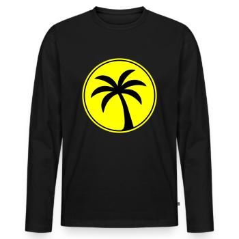 Palm tree icon beach - Men's Premium Organic Long Sleeve Shirt - black - Front - Nico (187cm)