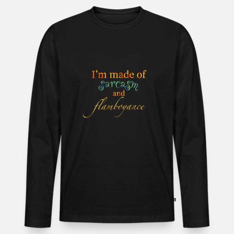 Sarkasmus und Extravaganz - Männer Premium Bio Langarmshirt - Schwarz