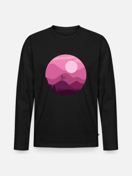 Mountain Biker - Men's Premium Organic Long Sleeve Shirt - black
