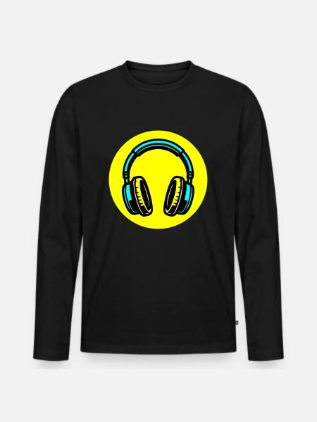 Headphone icon music - Men's Premium Organic Long Sleeve Shirt - black