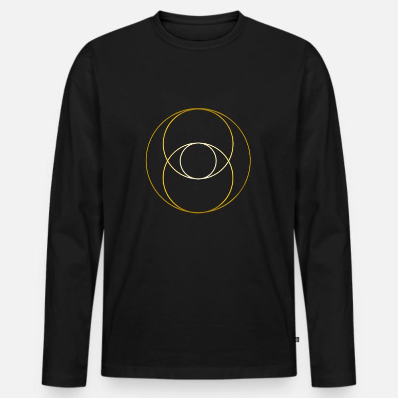 Vesica Piscis - Farbverlauf Gold Version - Männer Premium Bio Langarmshirt - Schwarz