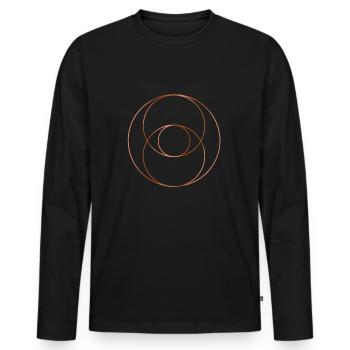 Vesica Piscis - Version Cuivre - T-shirt manches longues Premium bio Homme - noir - Devant - Nico (187cm)
