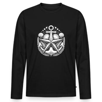 Starfish Anchor Logo - Men's Premium Organic Long Sleeve Shirt - black - Front - Nico (187cm)