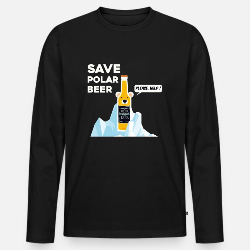 Speichern Sie Polar Beer - Männer Premium Bio Langarmshirt - Schwarz