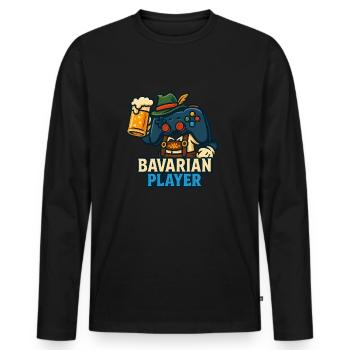bavarian player - Männer Premium Bio Langarmshirt - Schwarz - Vorne - Nico (187cm)