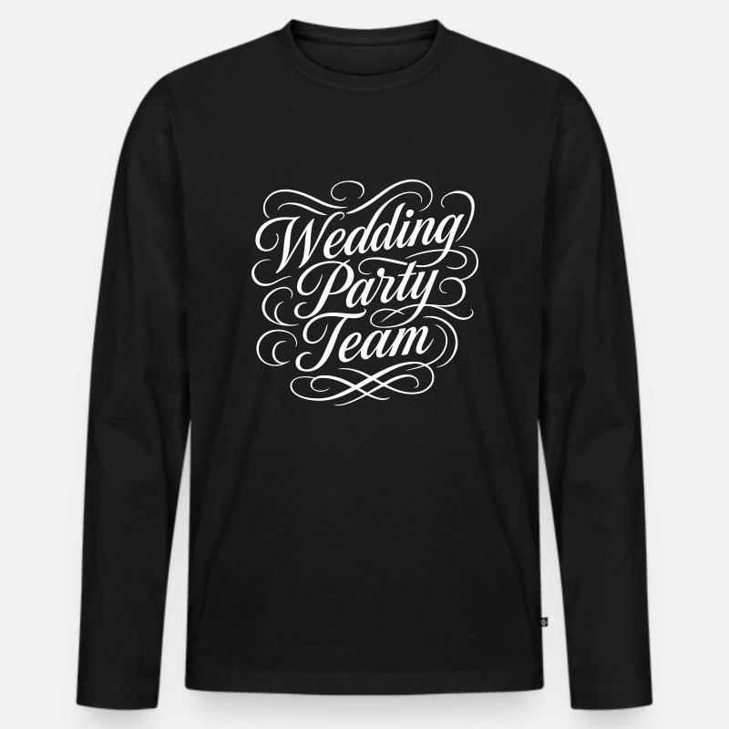 Hochzeit Party Team - Männer Premium Bio Langarmshirt - Schwarz