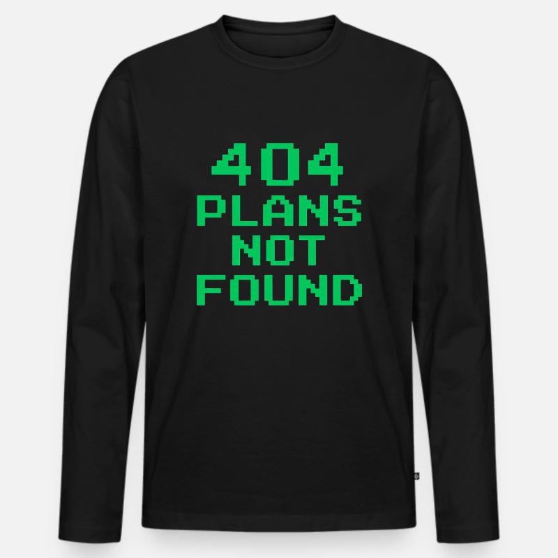 404 Pläne nicht gefunden | Retro-Pixel-Arcade-Meme - Männer Premium Bio Langarmshirt - Schwarz