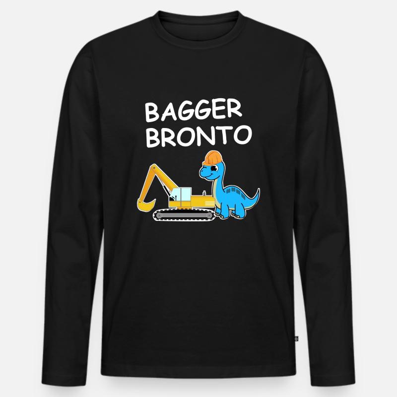 Bagger Bronto - Männer Premium Bio Langarmshirt - Schwarz