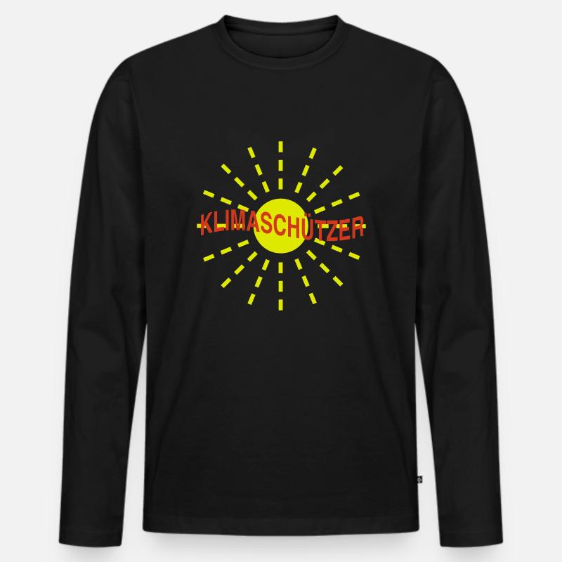 Klimaschützer - Männer Premium Bio Langarmshirt - Schwarz