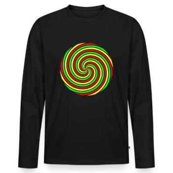 psy_spiral_2 - Männer Premium Bio Langarmshirt - Schwarz - Vorne - Nico (187cm)