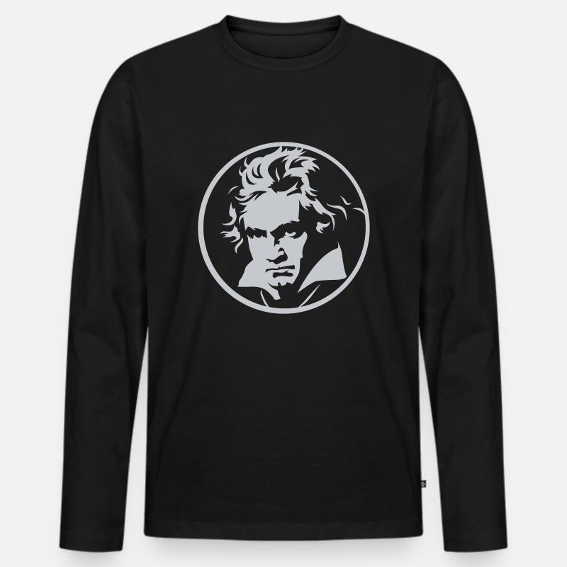 Roll over Beethoven (negativ) - Männer Premium Bio Langarmshirt - Schwarz
