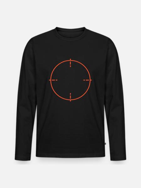 mire / crosshairs (1c) - T-shirt manches longues Premium bio Homme - noir