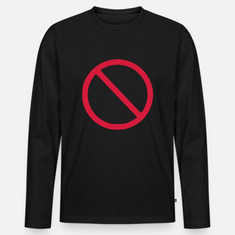 Nein - Männer Premium Bio Langarmshirt - Schwarz