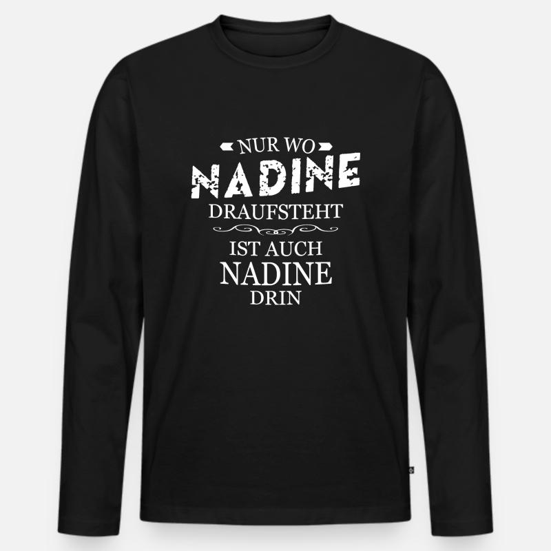 Nadine - Männer Premium Bio Langarmshirt - Schwarz